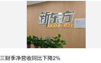 <strong>新东方第三财季净营收同比下降2%</strong>